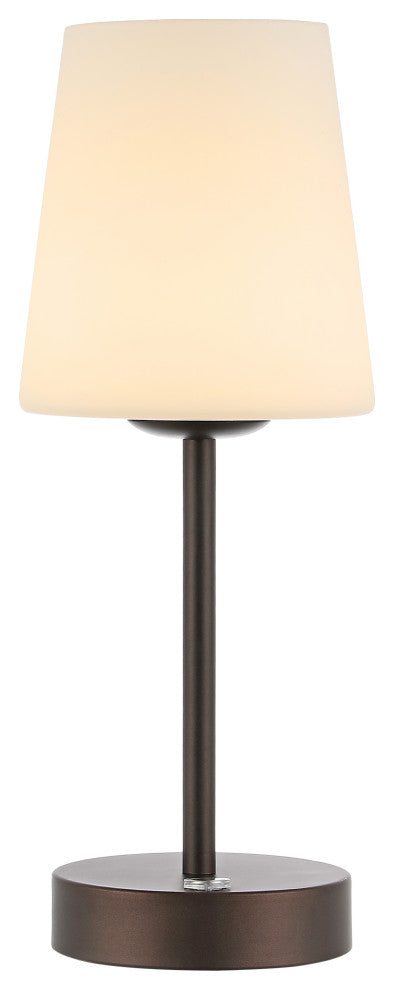 12.75" Modern Minimalist Iron Rechargeable Integrated LED Table Lamp, Black