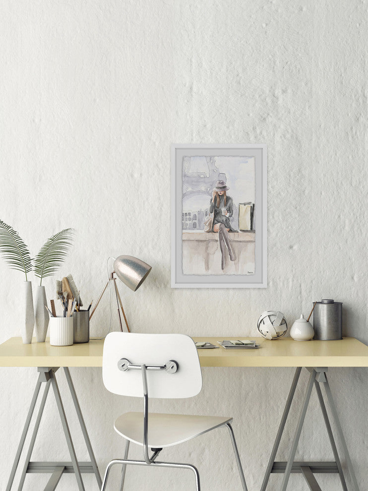 "Chillin' at Paris II" Framed Painting Print, 16"x24"