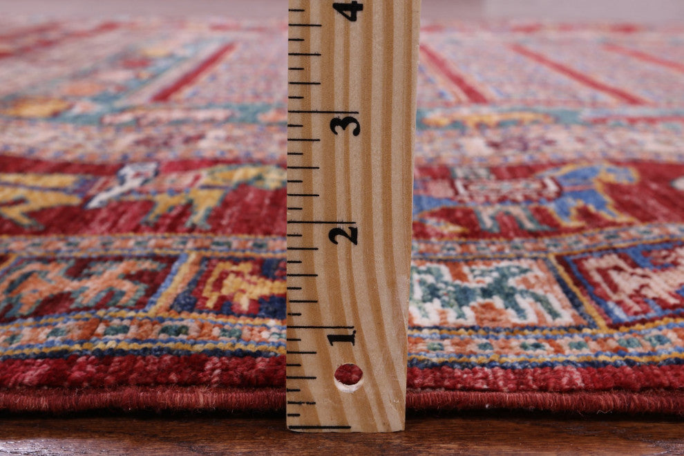 5' 0" X 6' 9" Antiqued Pazyryk Historical Design Hand-Knotted Rug Q10173