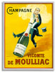 Vintage Illustration Champagne Vicomte de Moulliac Pop Bottle, 24 x 30