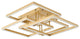 Modern Gold 4-Light Rectangular Dimmable LED Semi Flush Mount Ceiling Light