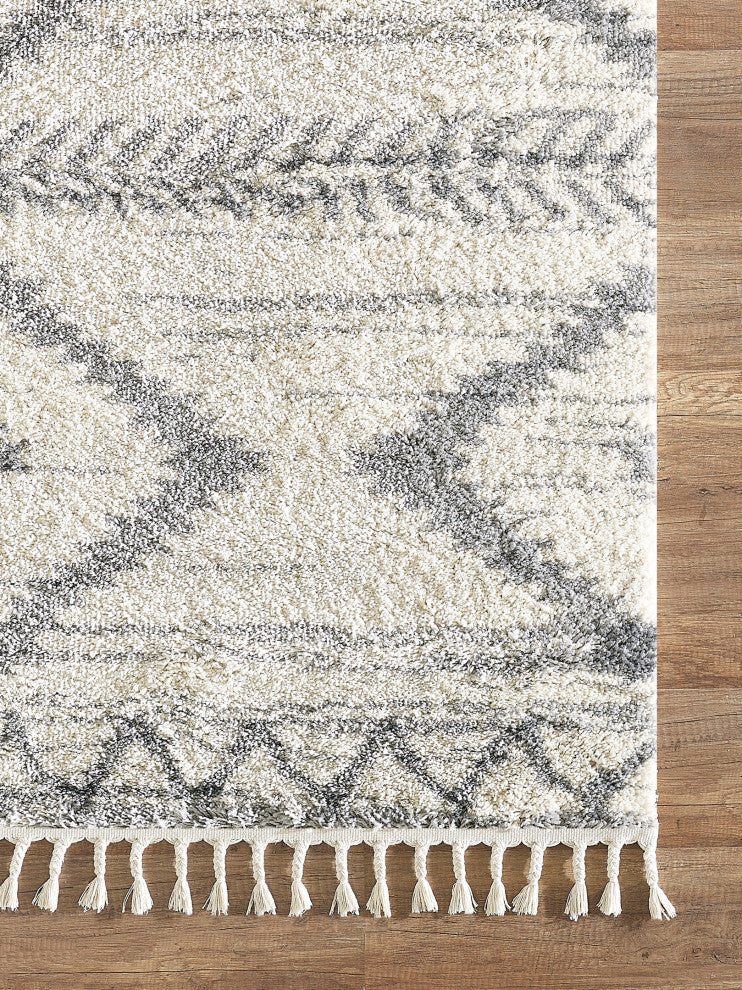 Abani Willow WIL110A Bohemian Geometric Ivory and Grey Area Rug