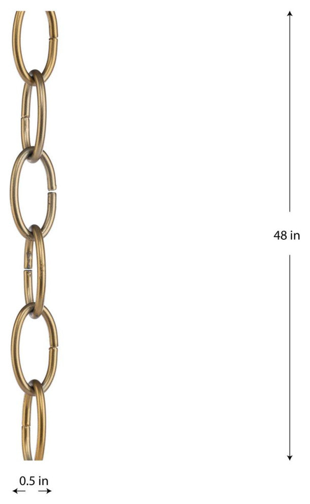 48" of 9 Gauge Chain, Soft Gold Lighting Accessory Chain