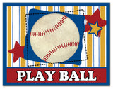 Play Ball Baseball 14x11 Canvas Wall Art