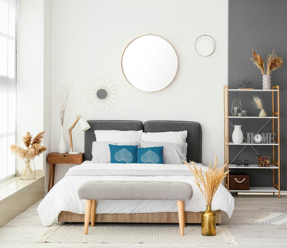 Leaf Study Accent Pillow, Unreal Teal, 18"x18"