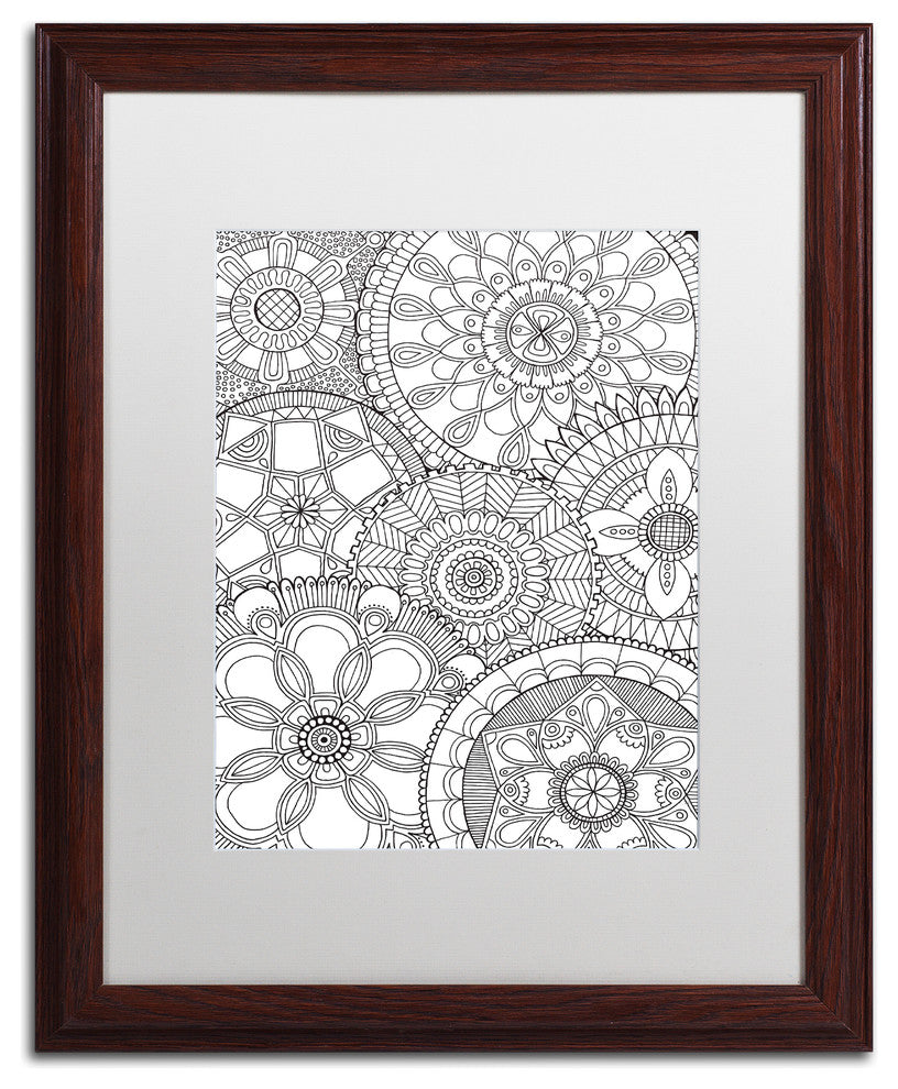 Hello Angel ''Family Mandalas'' Art, Wood Frame, White Mat, 20x16