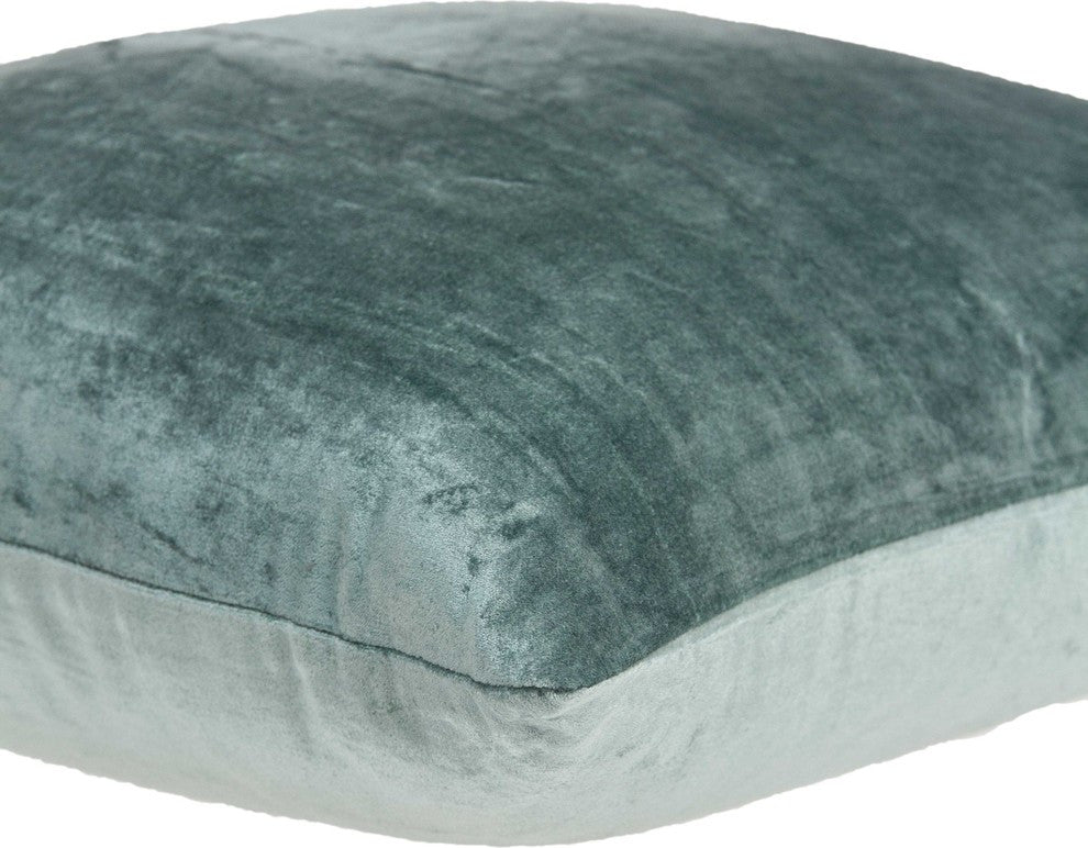 22" X 7" X 22" Transitional Sea Foam Solid Pillow Cover With Poly Insert