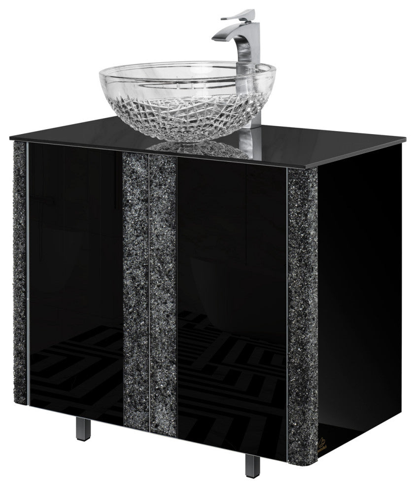 Balia Luxury Crystal Bathroom Vanity, Single Sink, Free Standing