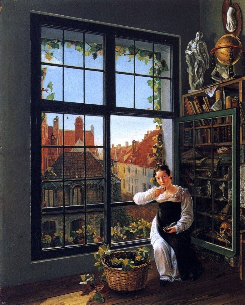 Frans Vervloet Girl at a Window, 20"x25" Gallery Wrapped Canvas Print