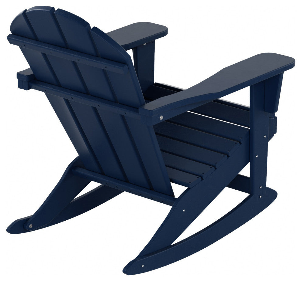 WestinTrends 2PC Outdoor Patio Porch Rocker Classic Adirondack Rocking Chair Set, Navy Blue