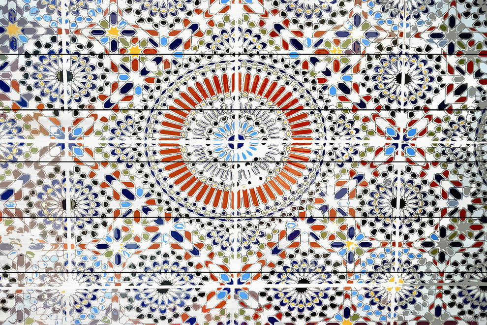 "Kortoba" UV Ink Print on White Wood, 45"x30"
