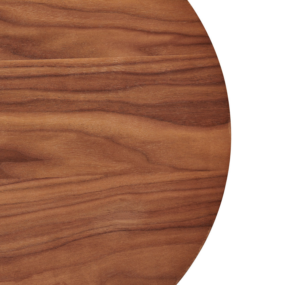 Folke Side Table, Walnut With Matte Black Cross Bar