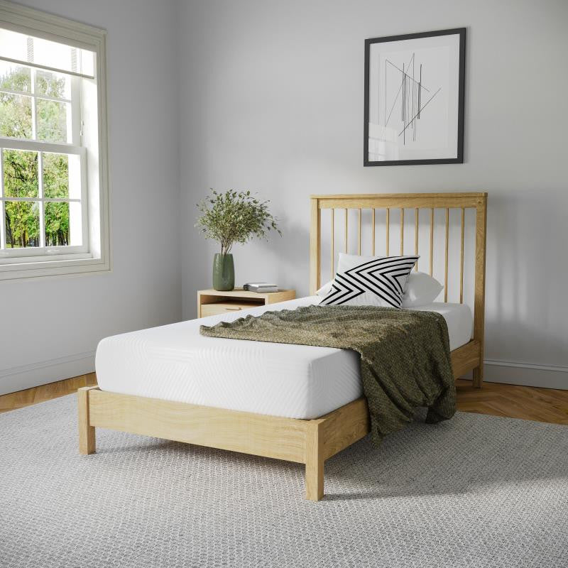 Jasmine Charcoal & Green Tea Cooling Gel Memory Foam 8" CertiPUR-US Mattress, White, Twin