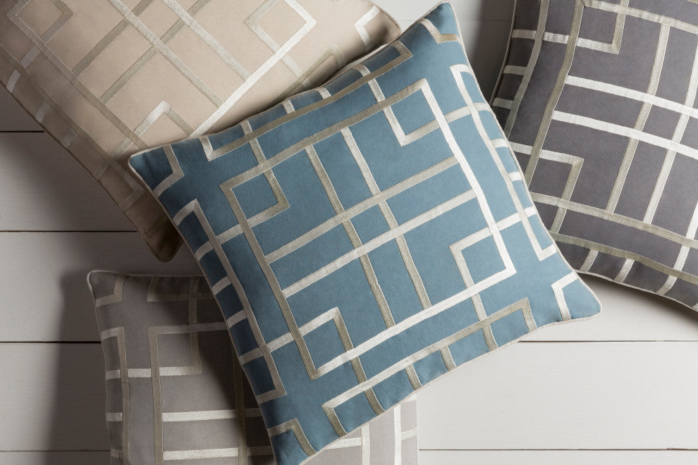 Surya Tate TTE-004 22"x22" Pillow Kit, Beige