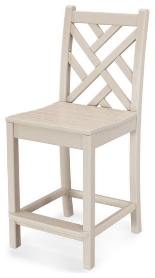 Polywood Chippendale Counter Side Chair, Sand