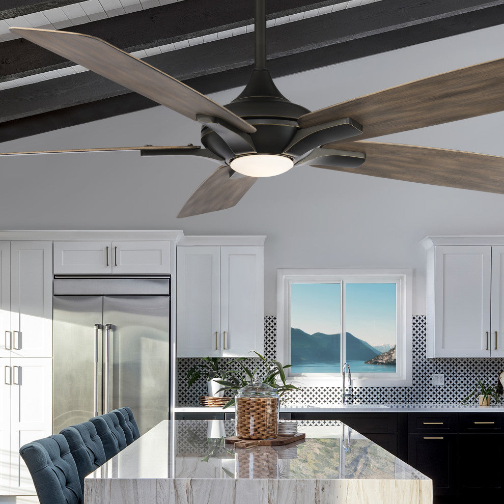 Mykonos 60" Indoor/Outdoor Smart Ceiling Fan, Oil Rubbed Bronze, 3500K Light