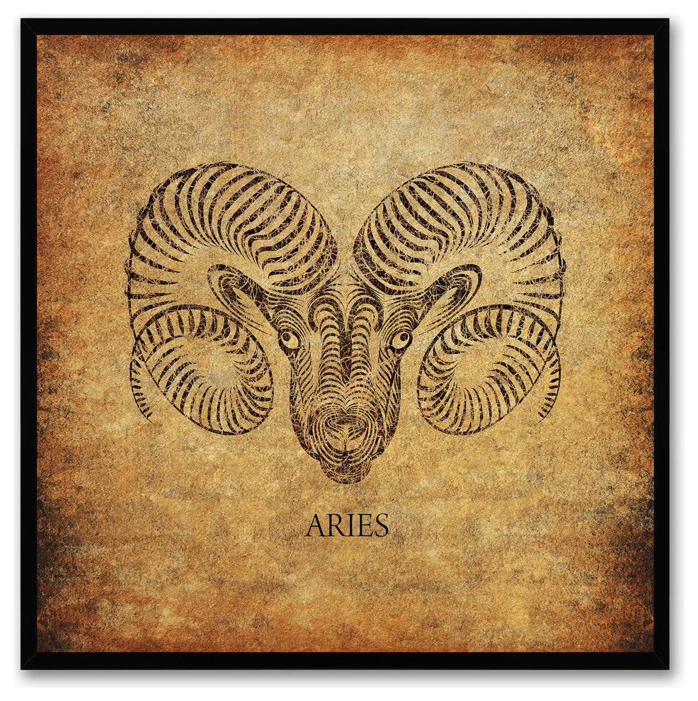 Aries Horoscope Astrology Canvas Print, Custom Picture Frame, 30"x30"