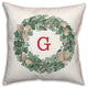 Christmas Wreath Monogram G 18x18 Spun Poly Pillow