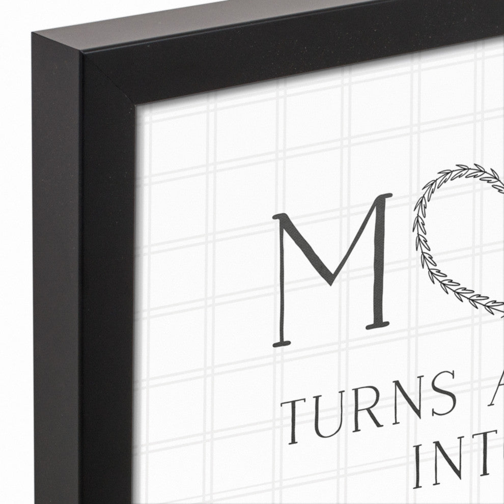 Mom Turns a House into a Home 12x12 Black Framed Canvas