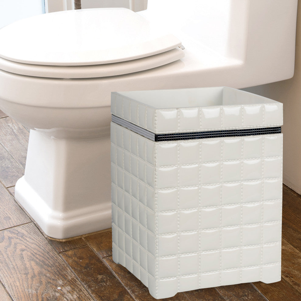 nu steel Giraffe White Wastebasket