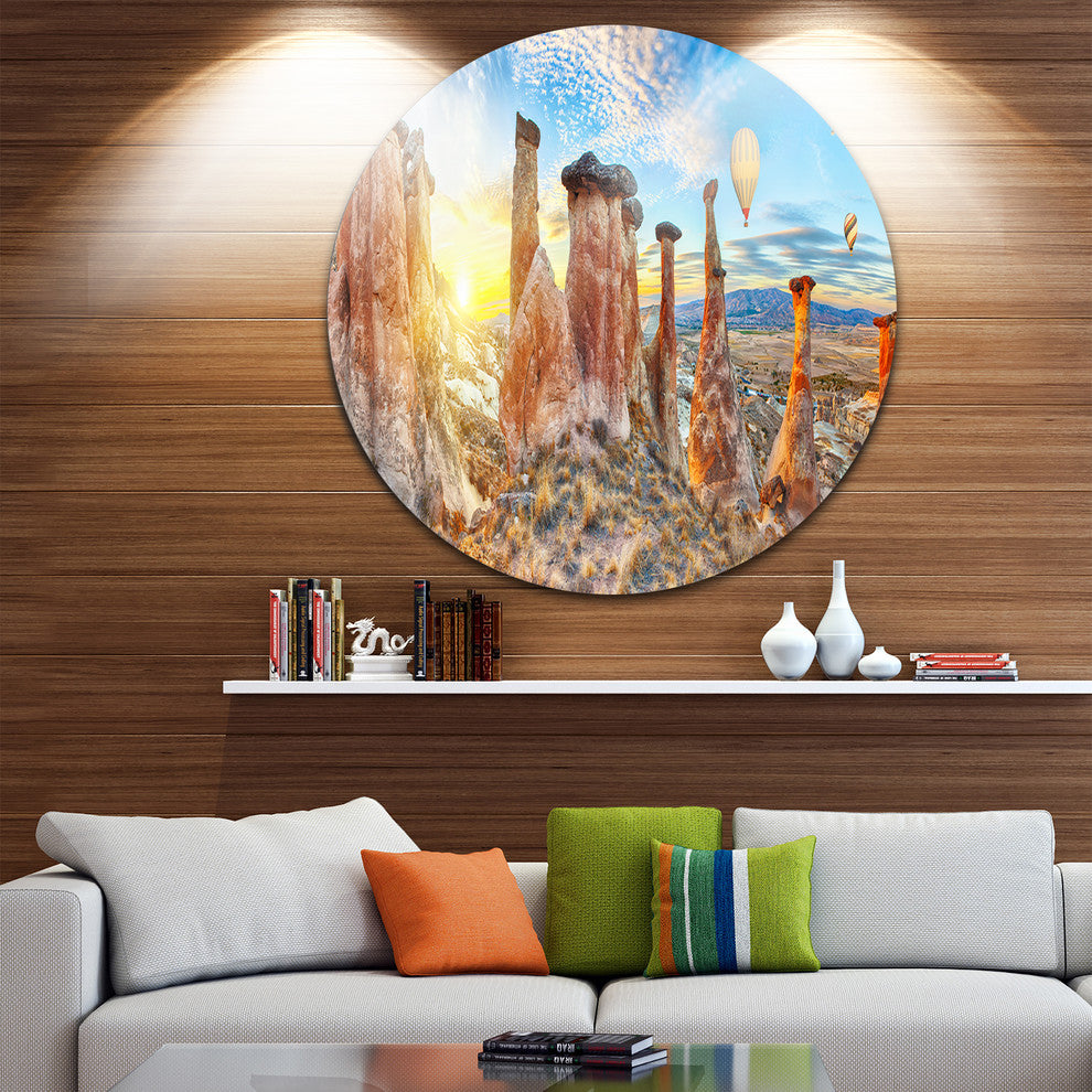 Mushrooms, Landscape Photography Disc Metal Wall Art, 36"