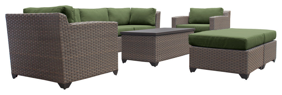 Florence 8 Piece Outdoor Wicker Patio Furniture Set 08c, Cilantro