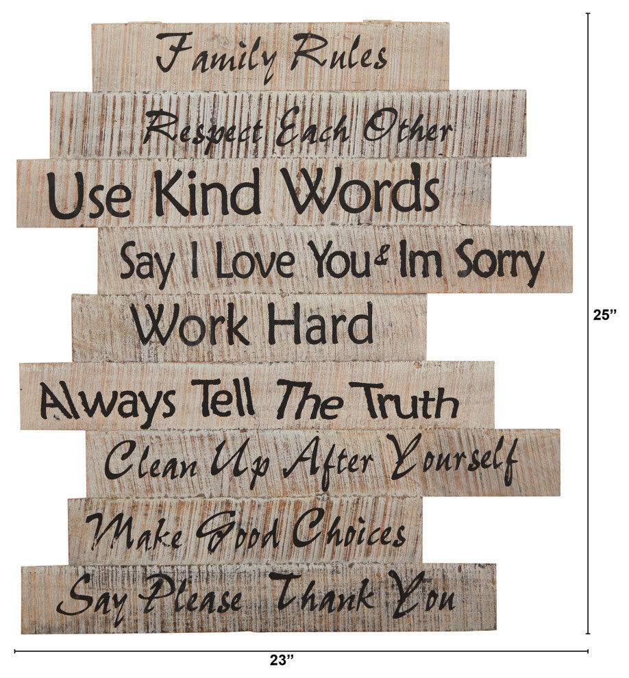 Nearly Natural 7085 25 Farmhouse Wood Inspirational Wall Art Decor