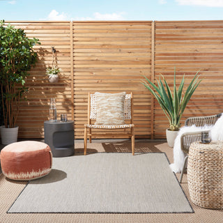 Nourison Courtyard 4' x 6' Ivory Charcoal Modern Area Rug