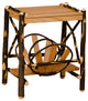 Hickory Log Magazine End Table, Hickory & Oak