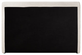 Stylus Black Boucle Fabric Full Bed, Cream, Queen