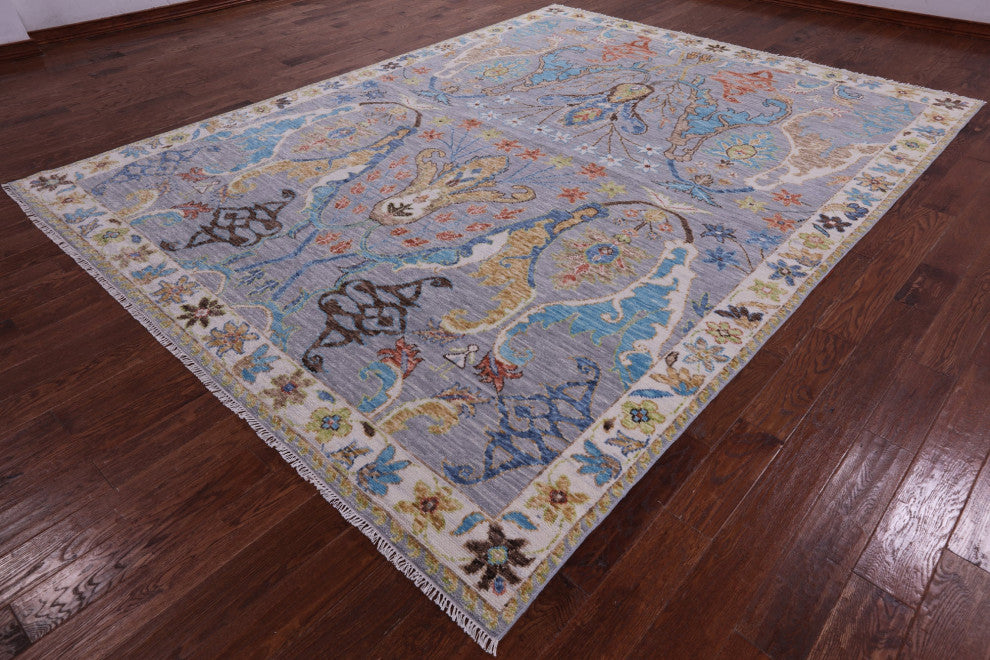 Handmade Turkish Oushak Wool Rug 9' 0" X 11' 11" - Q15821