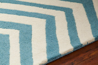 Davin Contemporary Area Rug, White and Blue, 5'x7'