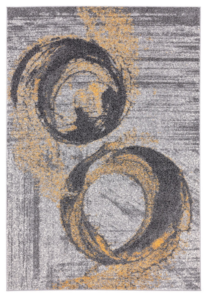 Abani Laguna LAG150A Contemporary Yellow Swirl Area Rug