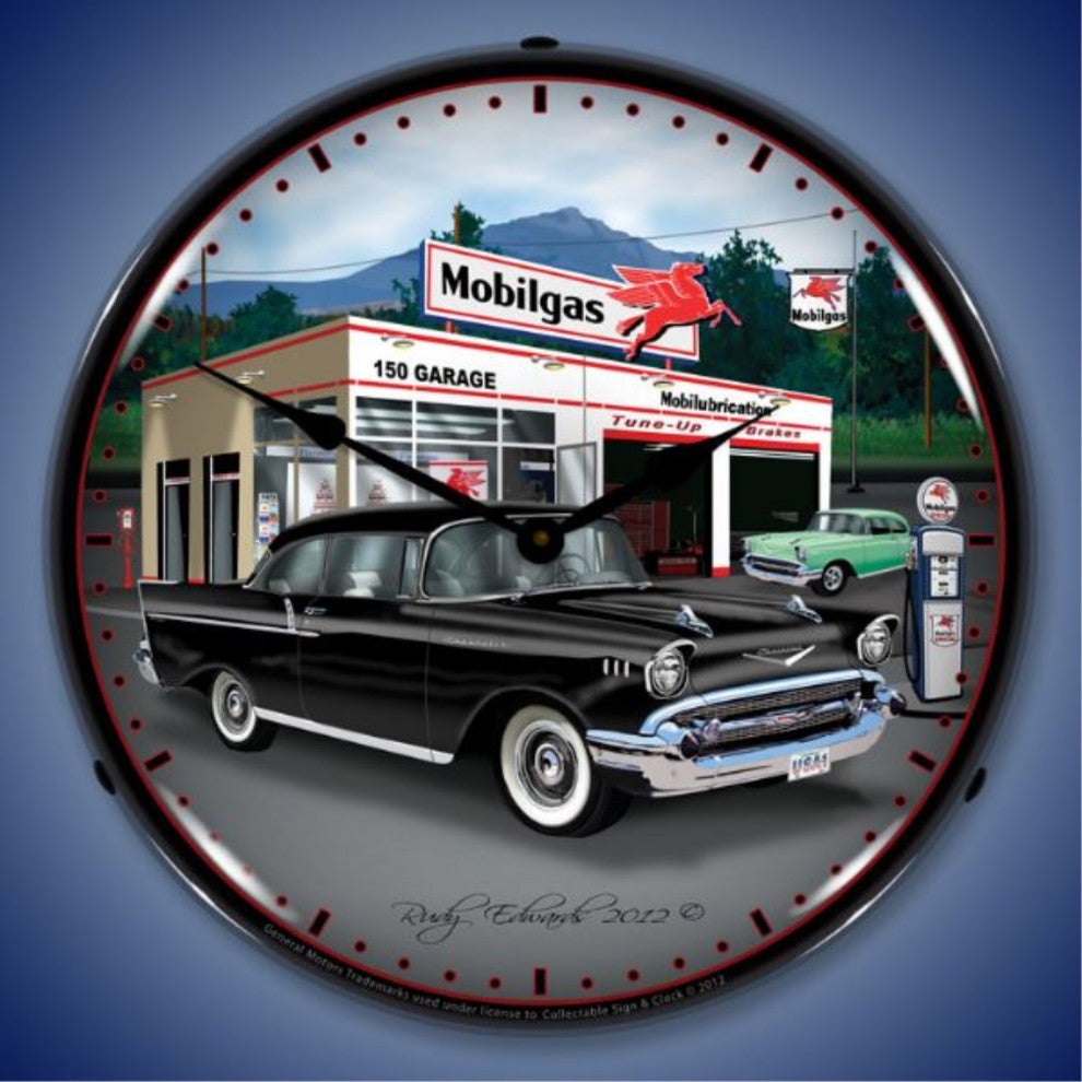 GMRE1205364 1957 Chevy Mobilgas Clock