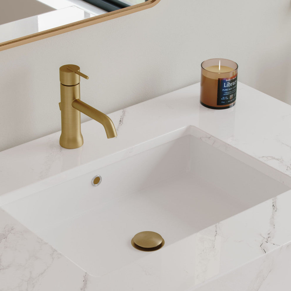 The Condesa Bathroom Vanity, Brushed Gold, 36", Single Sink, Freestanding