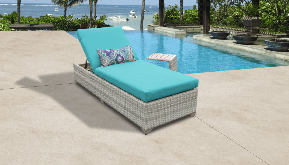 Fairmont Chaise Outdoor Wicker Patio Furniture With Side Table