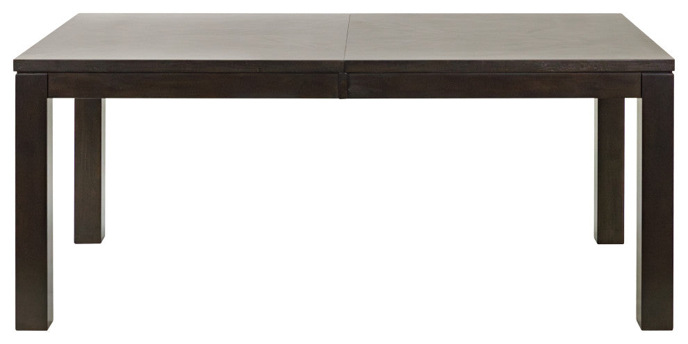 Modern Wood Rectangular Extension Kitchen Dining Table, Black