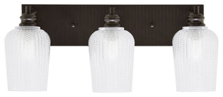 Edge 3-Light Bath Bar, Espresso Finish, 5" Clear Textured Glass