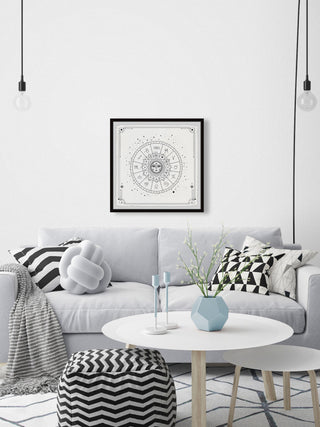 "Horoscope Circle" Framed Painting Print, 12x12