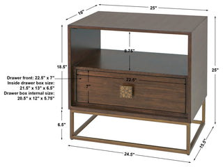 Uttermost Bexley Walnut Side Table