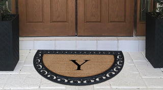 A1HC Half Round 30"x48" Double Door Monogrammed Doormat, Y