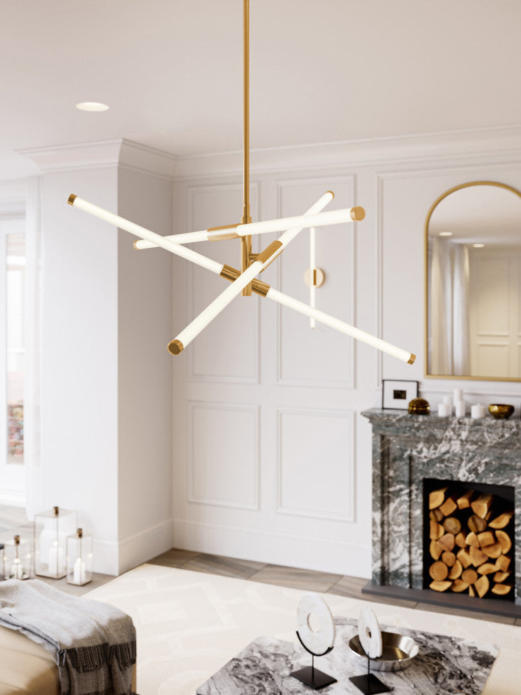 Rusnak 30" LED Pendant, Satin Brass