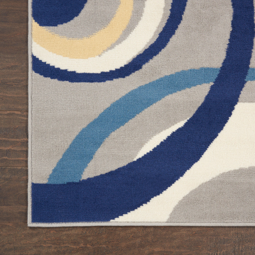 Nourison Grafix 7' x 10' Grey Mid-Century Modern Indoor Area Rug