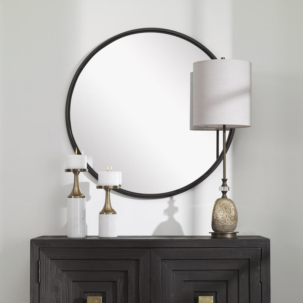 Uttermost Belham Round Iron Mirror 09692