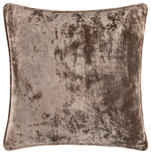 Surya Velvet Mood Taupe Pillow Shell With Polyester Insert 18"H X 18"W