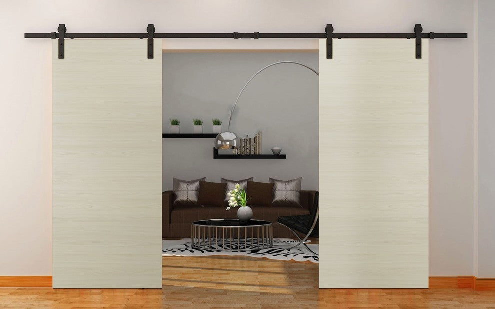 Sliding Double Barn Doors & 13FT Rail | Planum 0010 Milk Ash, 48"x80"