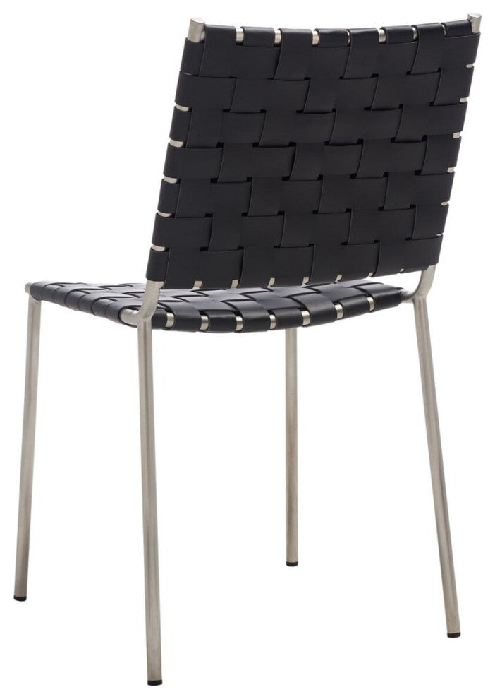Safavieh Wesson Woven Dining Chair, Black/Silver