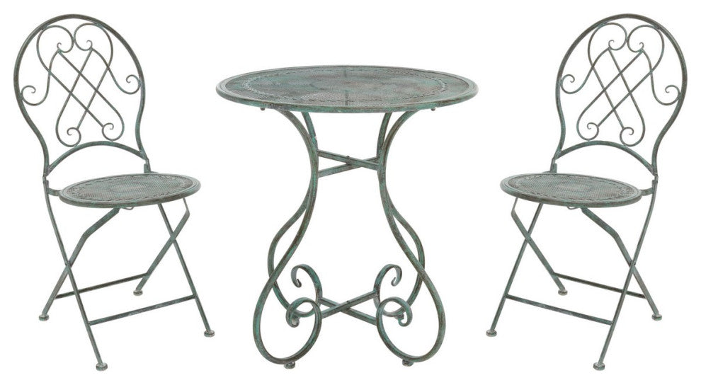 Safavieh Adriel 3Pc Bistro Set, Antique Dark Green