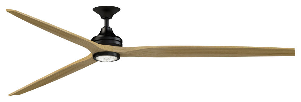 Fanimation Spitfire 96" Fan/LED Light, Black, Natural