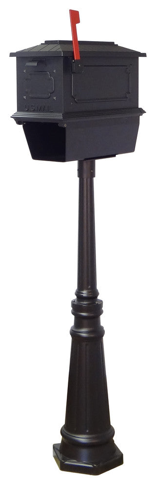 Kingston Mailbox With Newspaper Tube & Tacoma Post With Direct Burial Kit